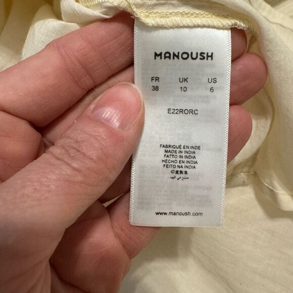 NWT MANOUSH 100% Cotton Ecru Color Oversized Short Mini Dress Rosace SZ 38 - Picture 13 of 13